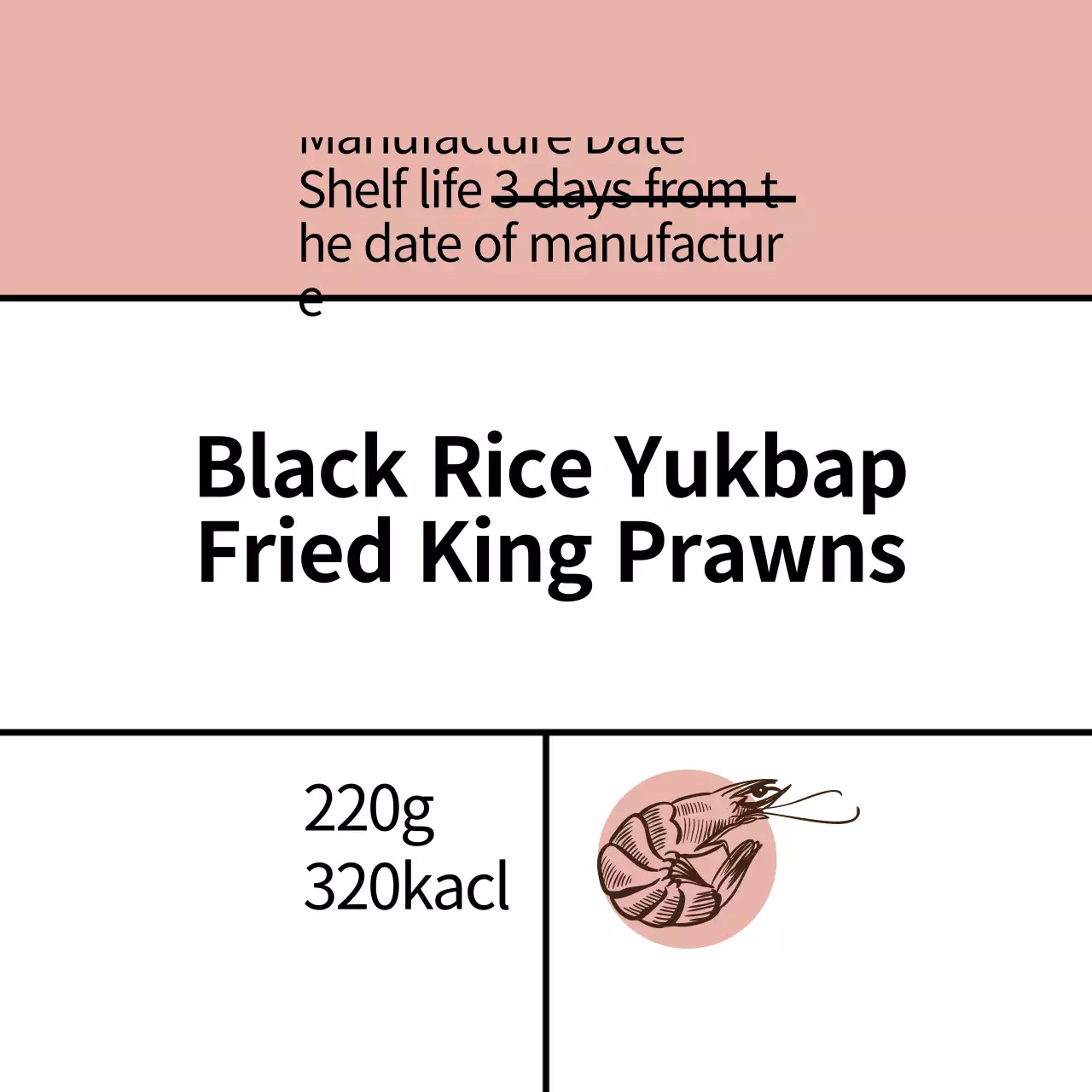 Màu hồng minh họa món ăn đơn giản cơm đen cơm thịt lợn nhãn tôm chiên