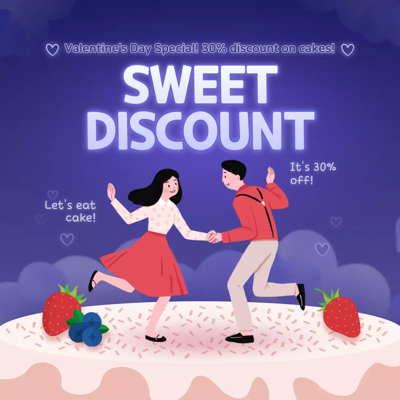 Purple Trendy Discount Promotion Social Media Post