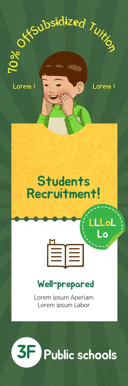 Banner de recrutamento escolar Green Simple