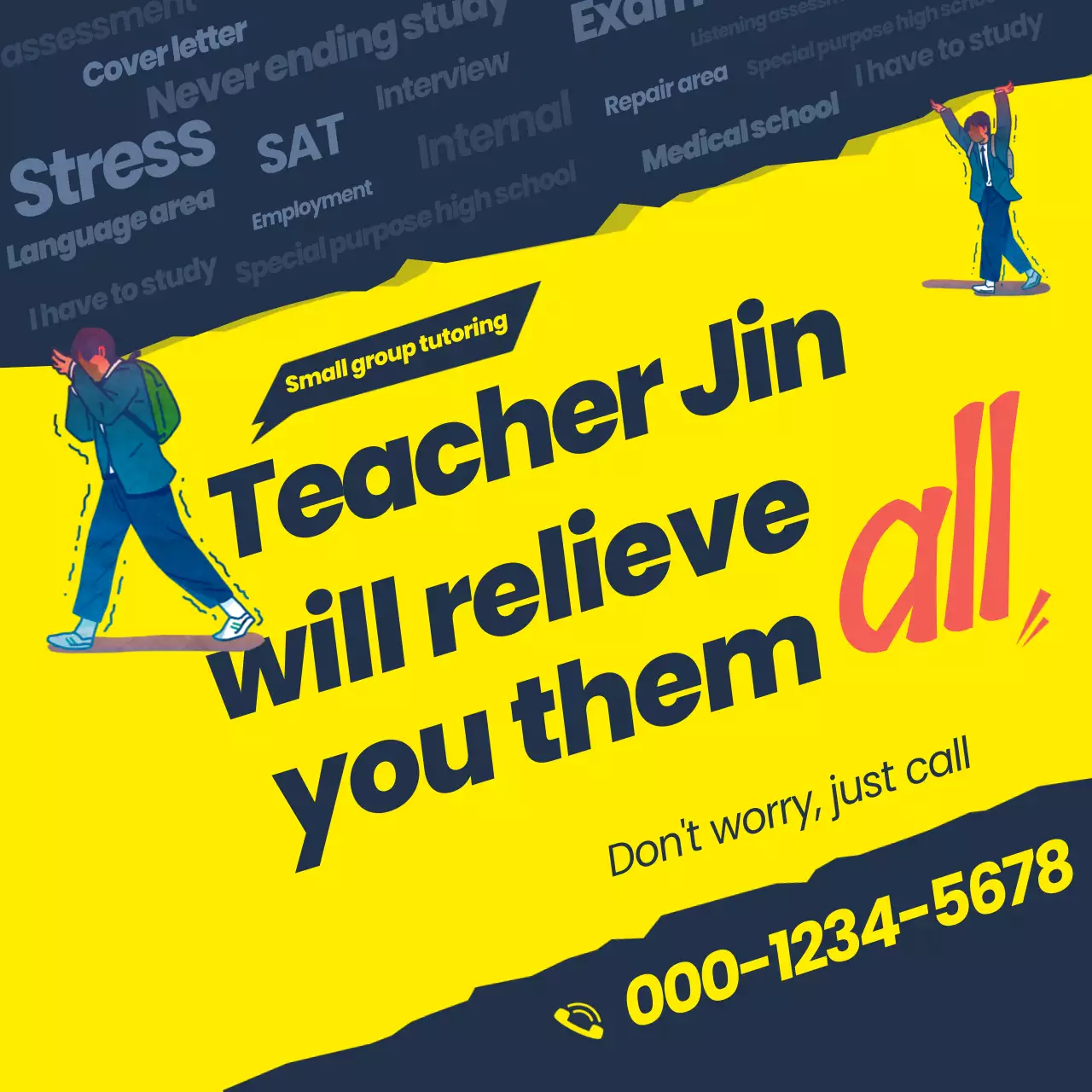 Yellow Modern Tutoring Promotion Instagram Post