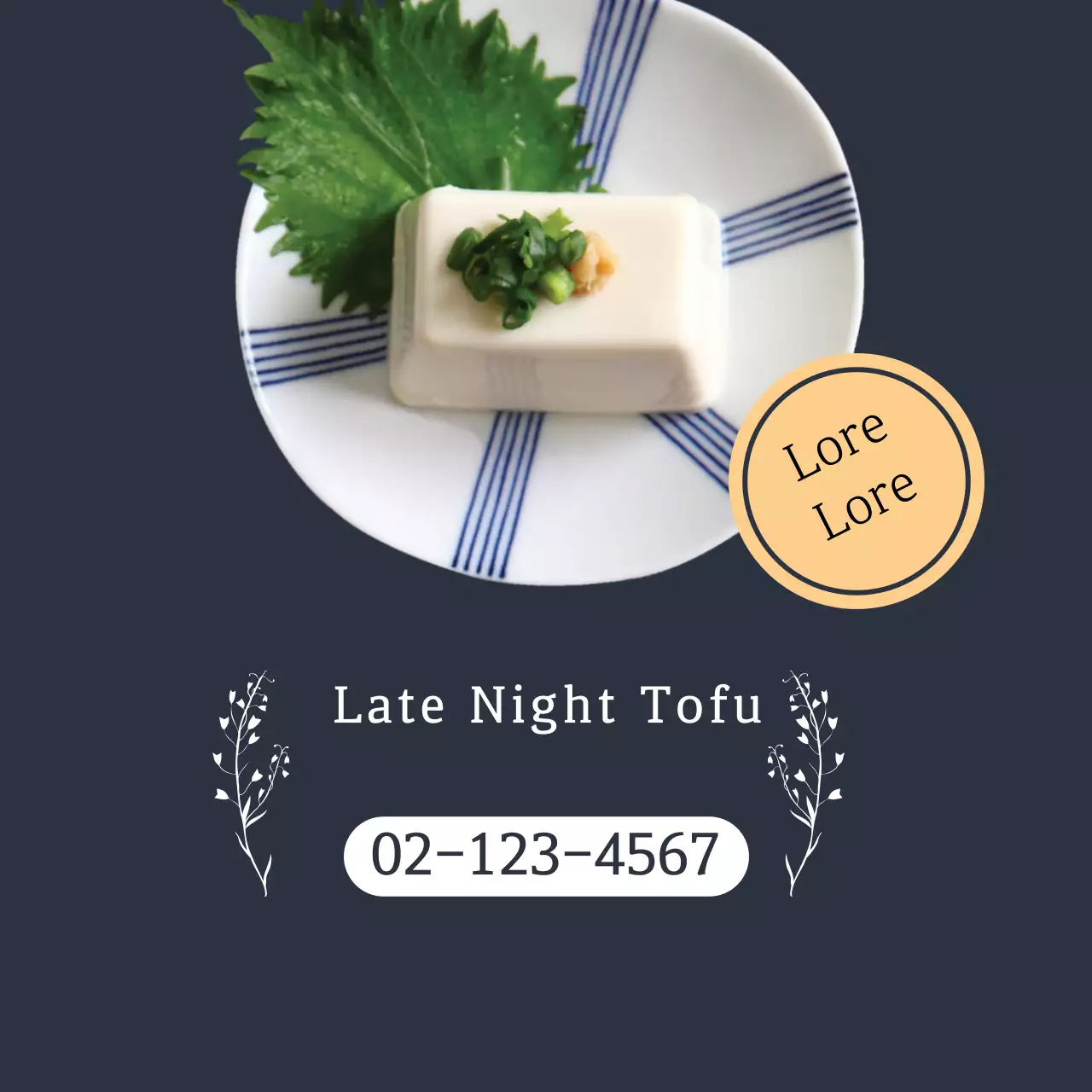 Navy Minimal Tofu Promotion Banner