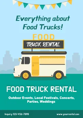 Teal Trendy Food Promotion Poster