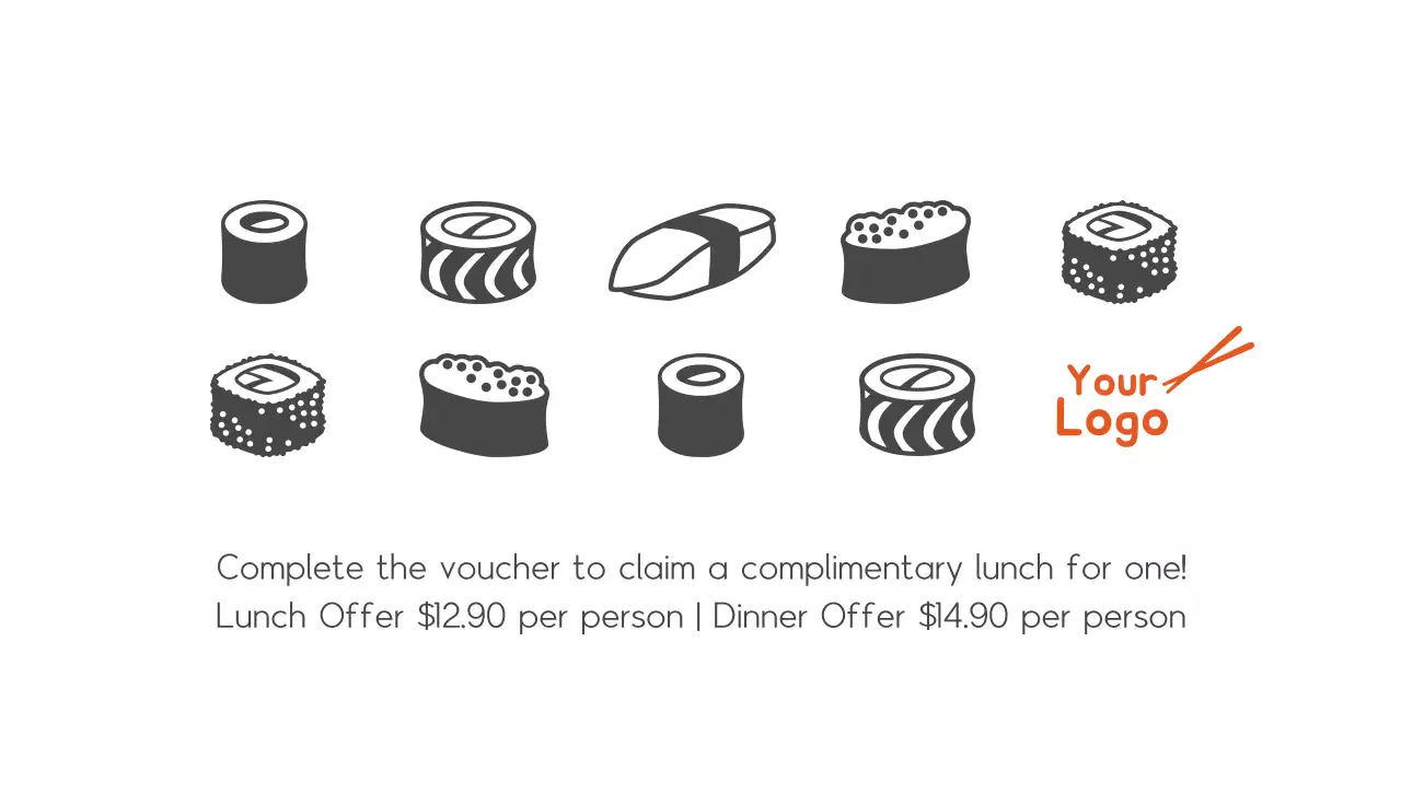 Orange Traditional Sushi Promotion Business Card