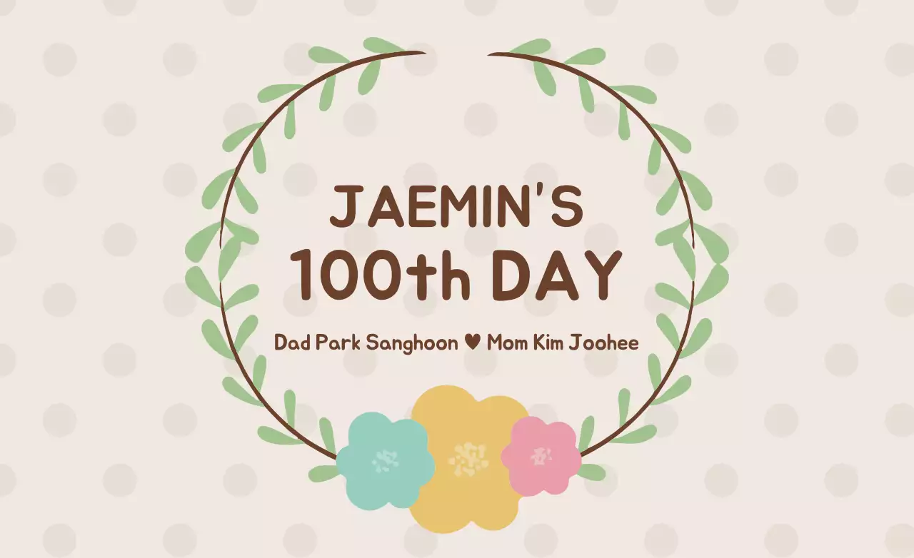 Banner de anúncio de bebê floral bege