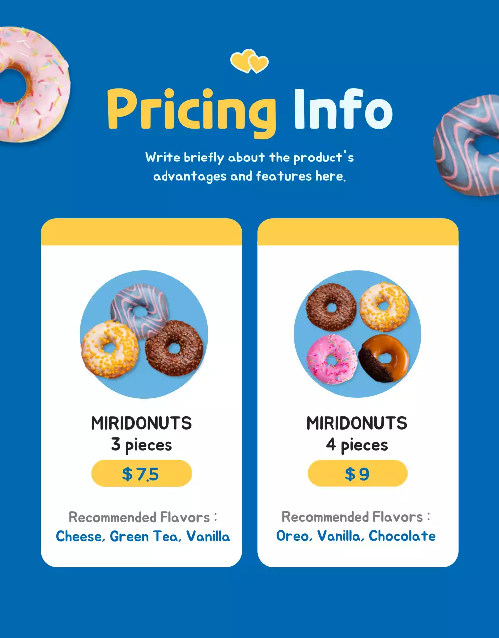 Sell donuts with a cute blue concept
