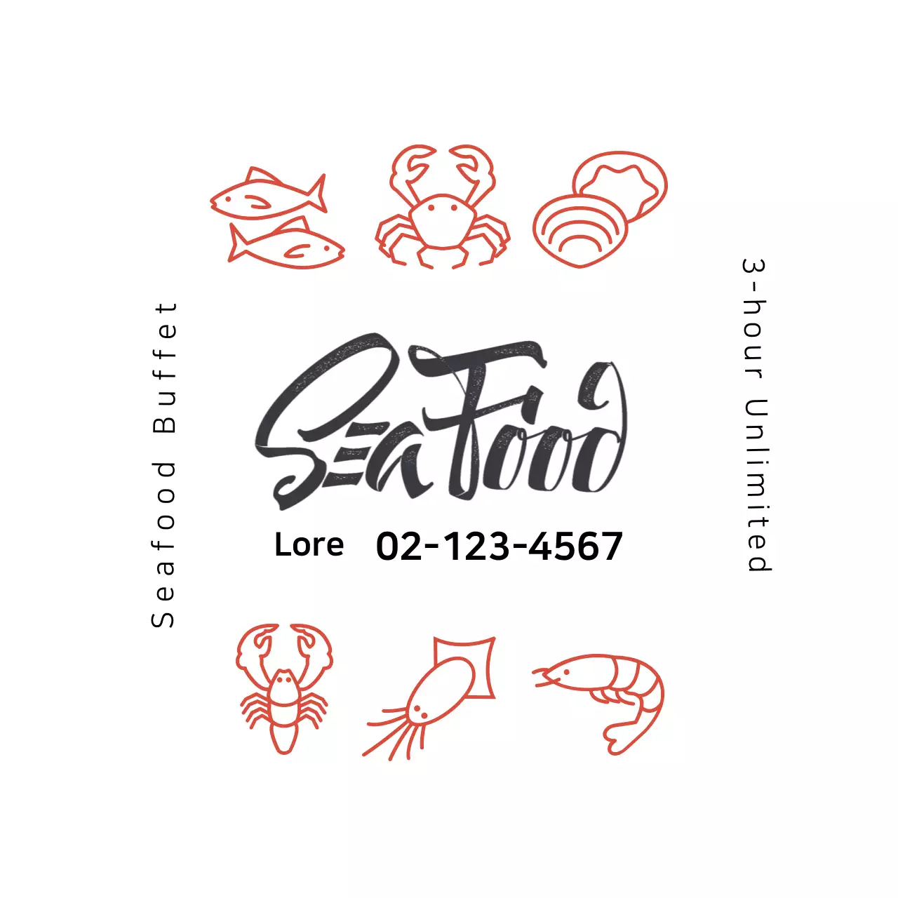 Orange Simple Seafood Promotion Banner