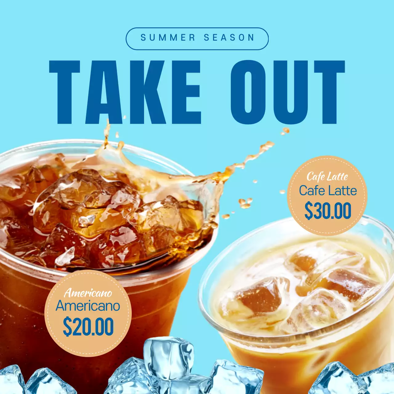 Blue Modern Coffee Promotion Instagram Post