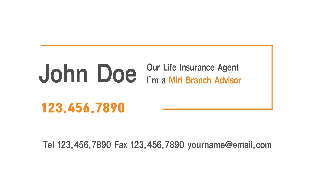 Orange Professional Insurance Business Card