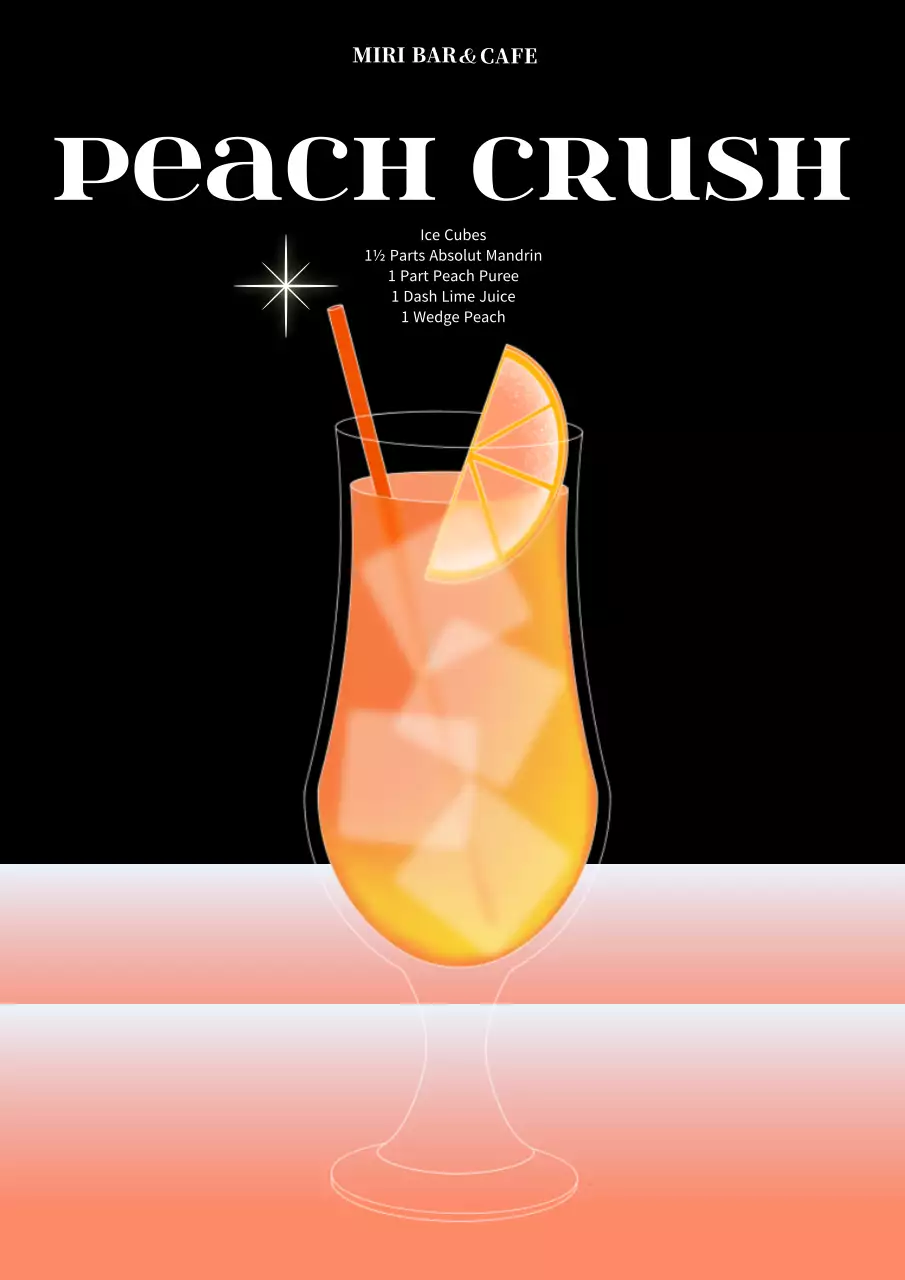 Orange and pink cocktail poster