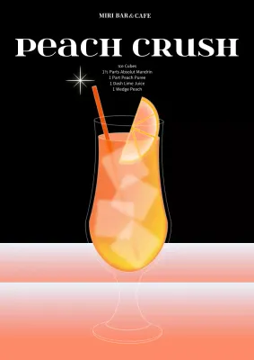 Orange and pink cocktail poster