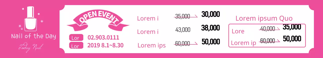 Banner de promoção de unhas da moda rosa
