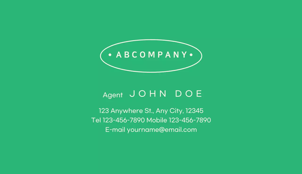 Green Simple Business Card