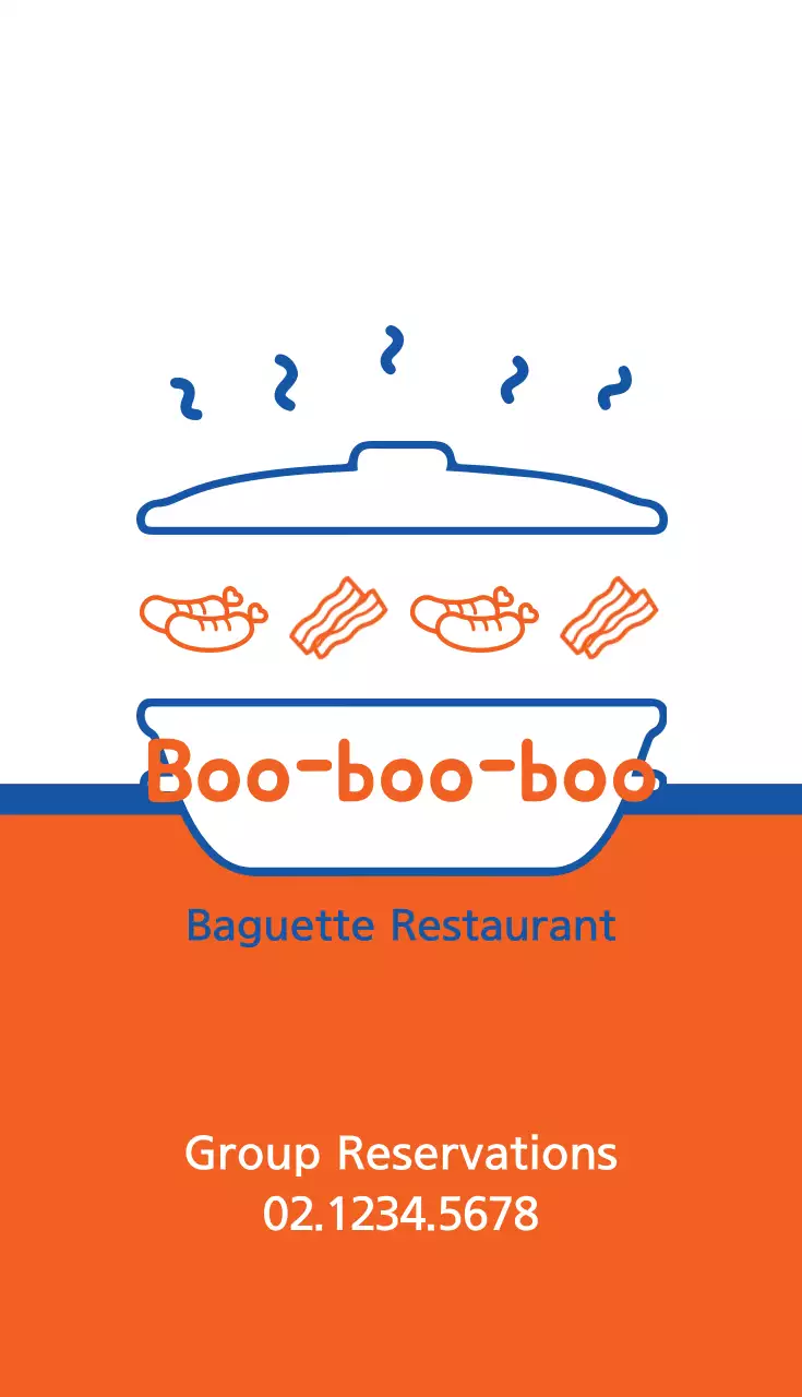 Cartão de visita promocional de restaurante minimalista laranja