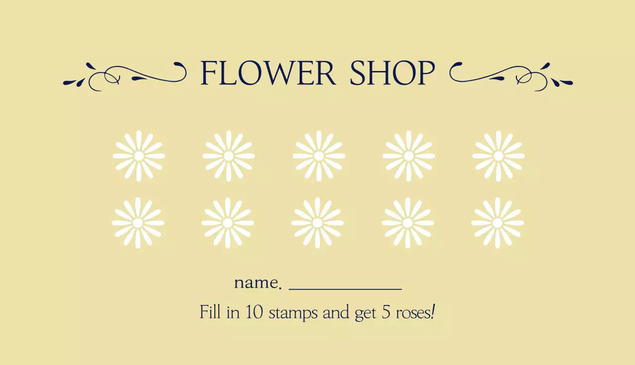 Navy Tropical Flower Promotion Business Card