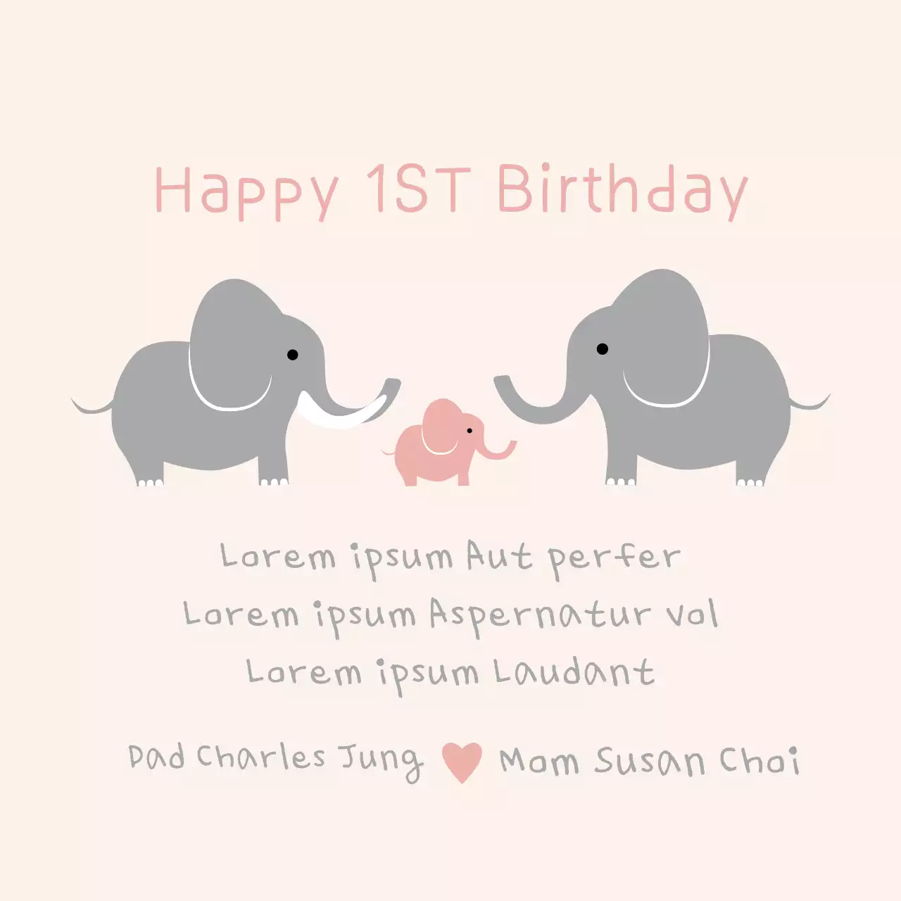 Biểu ngữ mời sinh nhật tối giản màu be