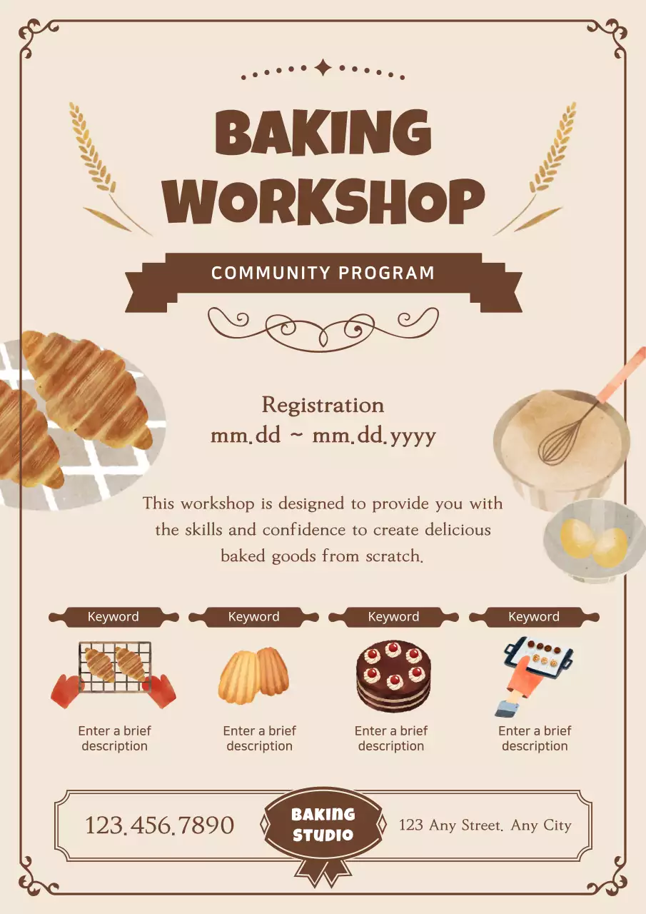 Brown Vintage Baking Promotion Poster