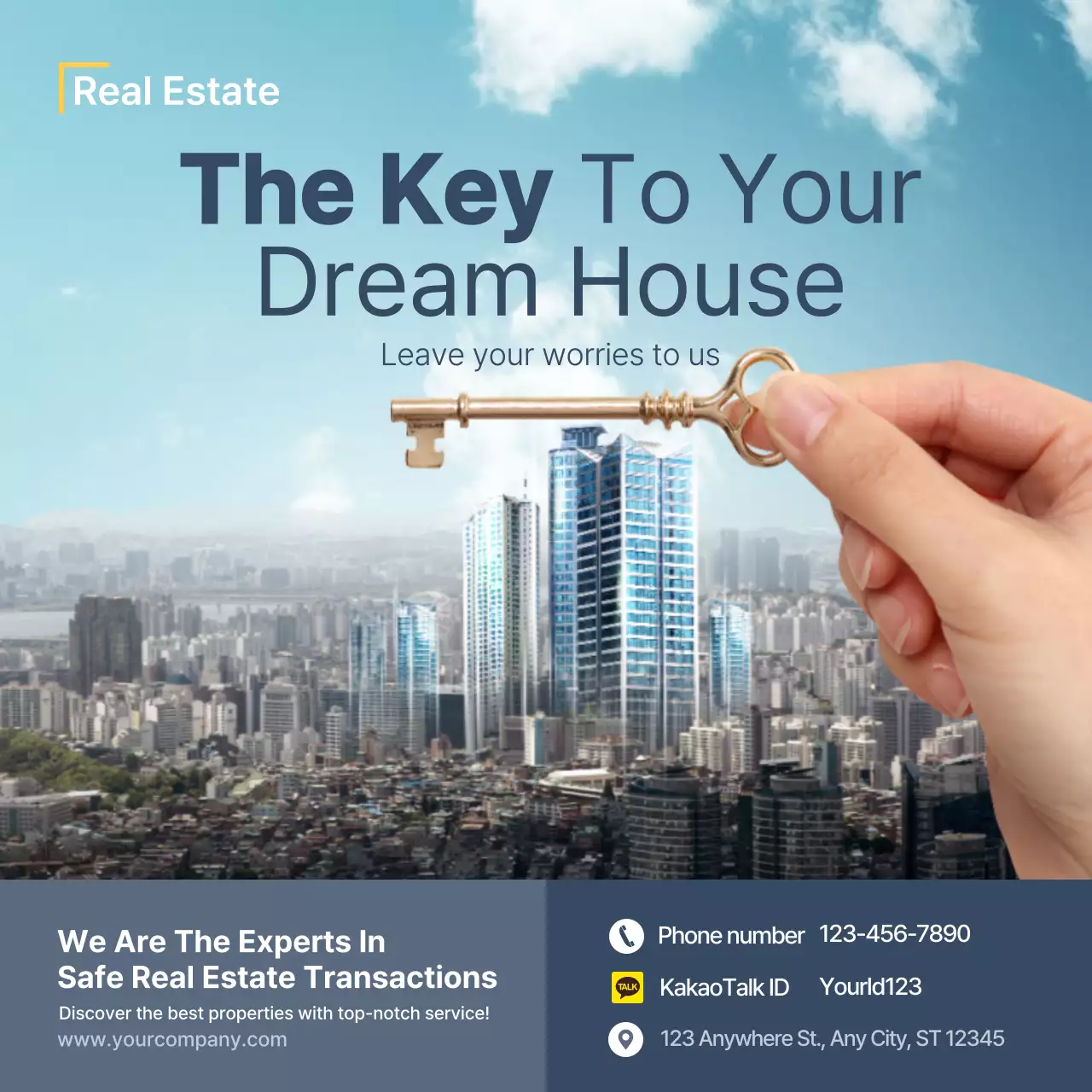 Blue Modern Real Estate Advertisement Instagram Post