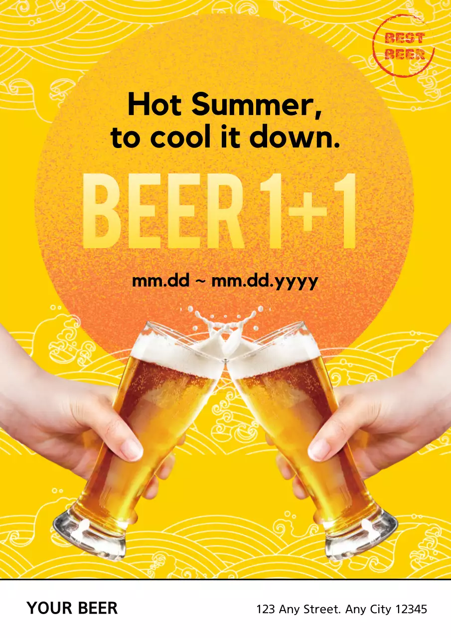 Yellow Trendy Beer Promotion Poster