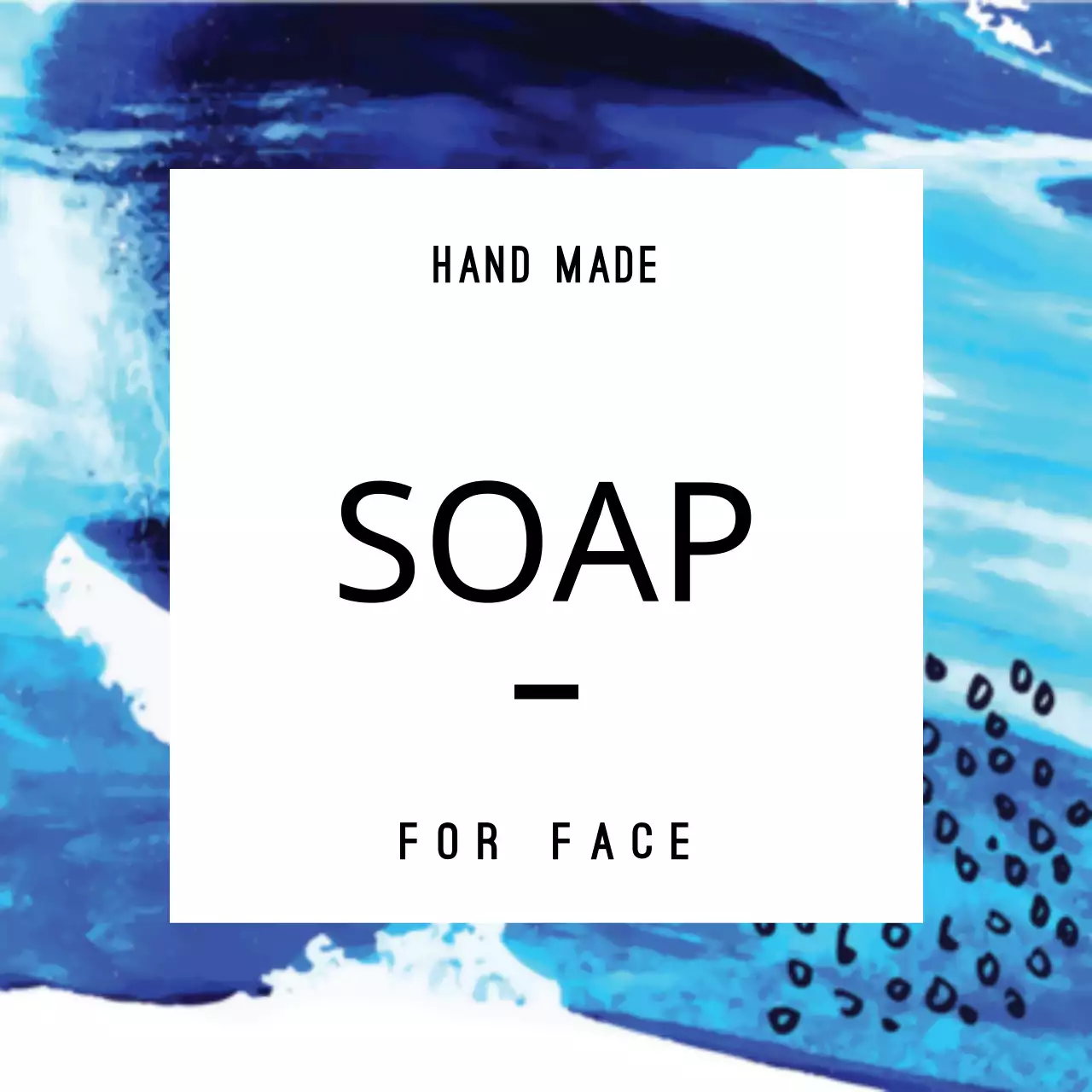 Biểu ngữ nhãn xà phòng tối giản màu xanh