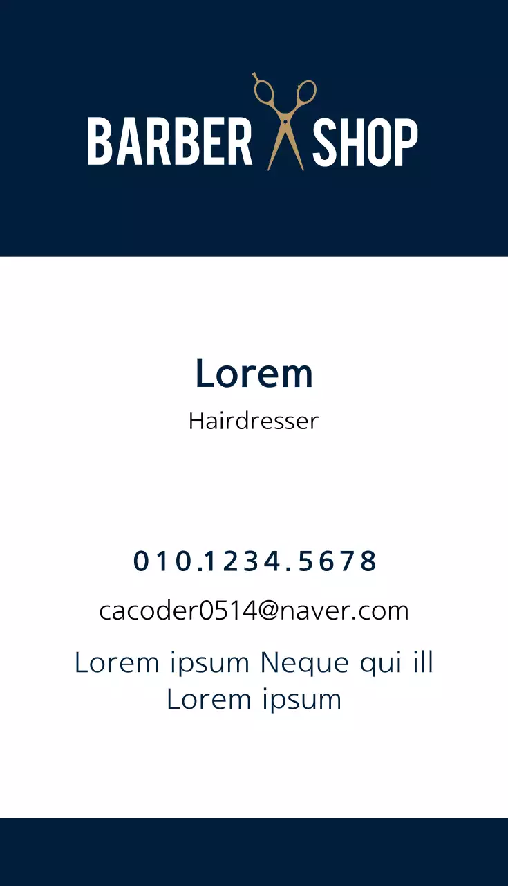 Kartu Nama Barber Klasik Angkatan Laut