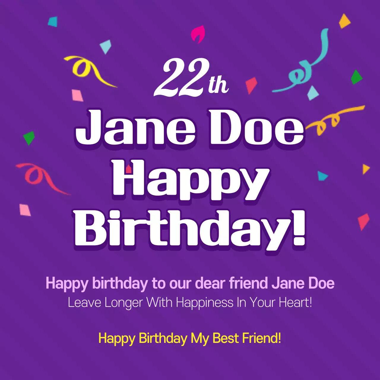 코랄 심플 생일 초대장 인스타그램 포스트