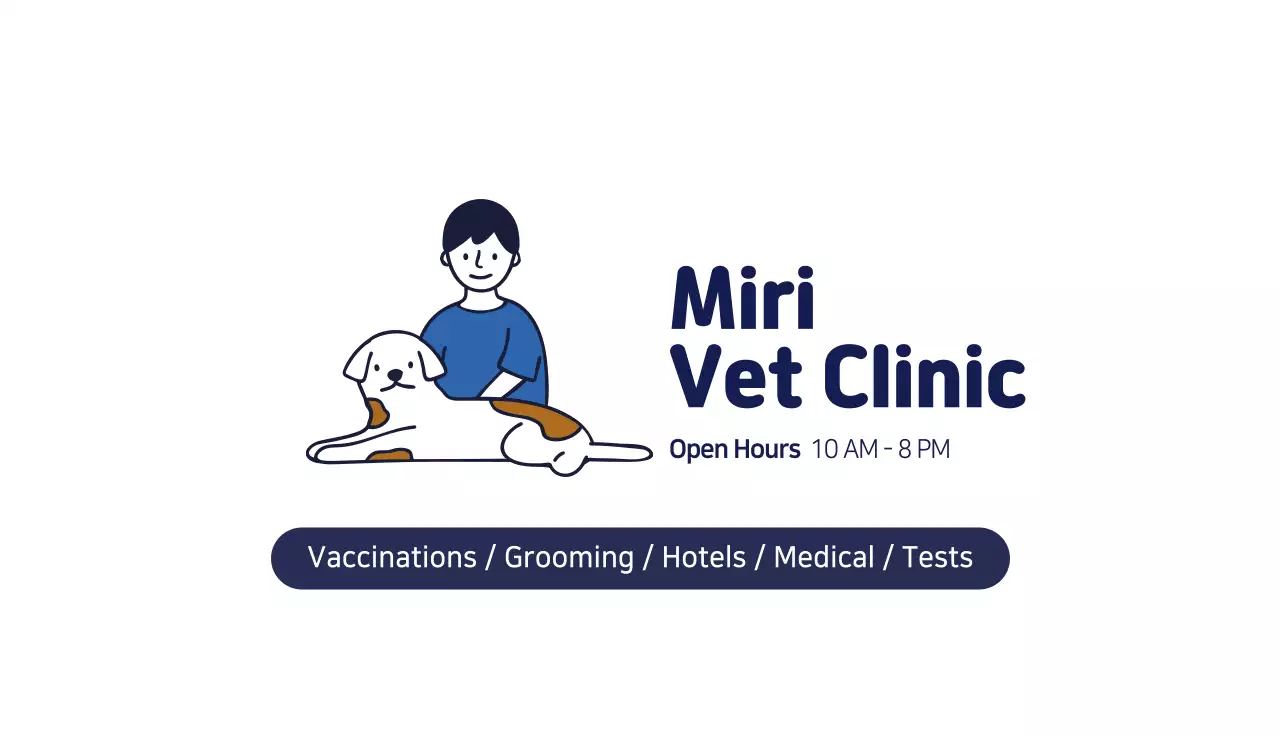 Blue Minimal Vet Clinic Business Card