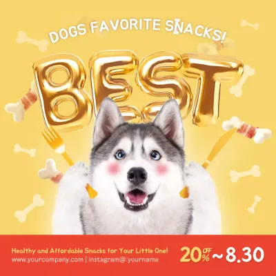 Yellow Trendy Dog Promotion Instagram Post