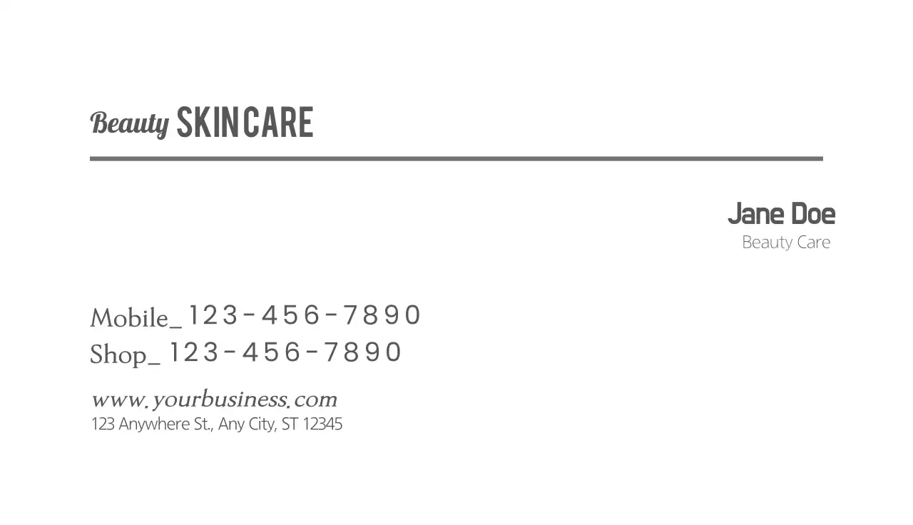 Wine Geometric Skincare Business Card