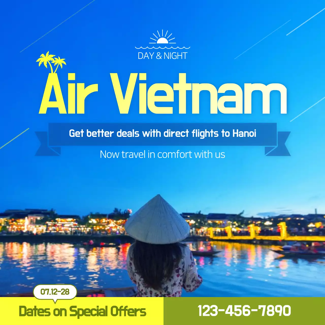 Blue Modern Travel Promotion Instagram Post