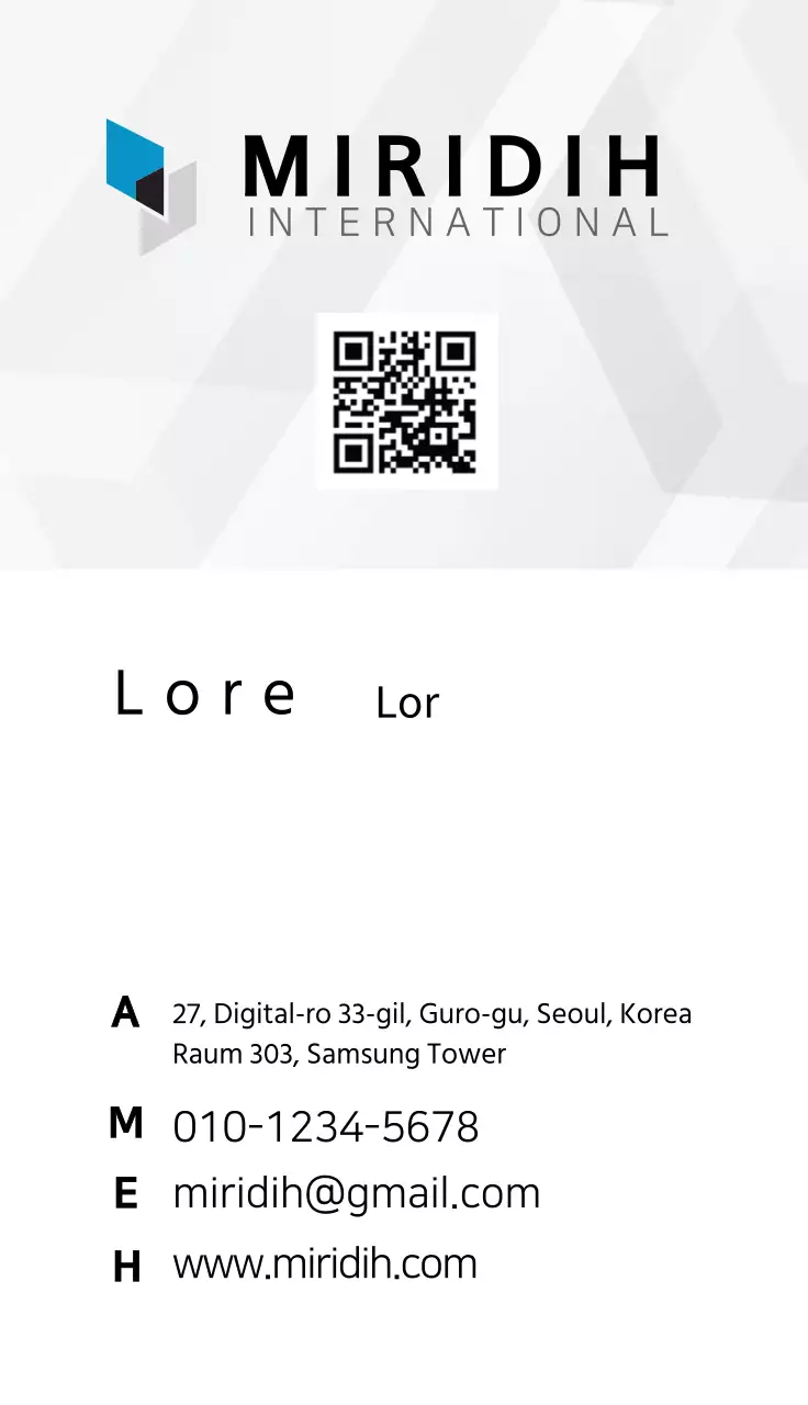 Einfache allgemeine Visitenkarte