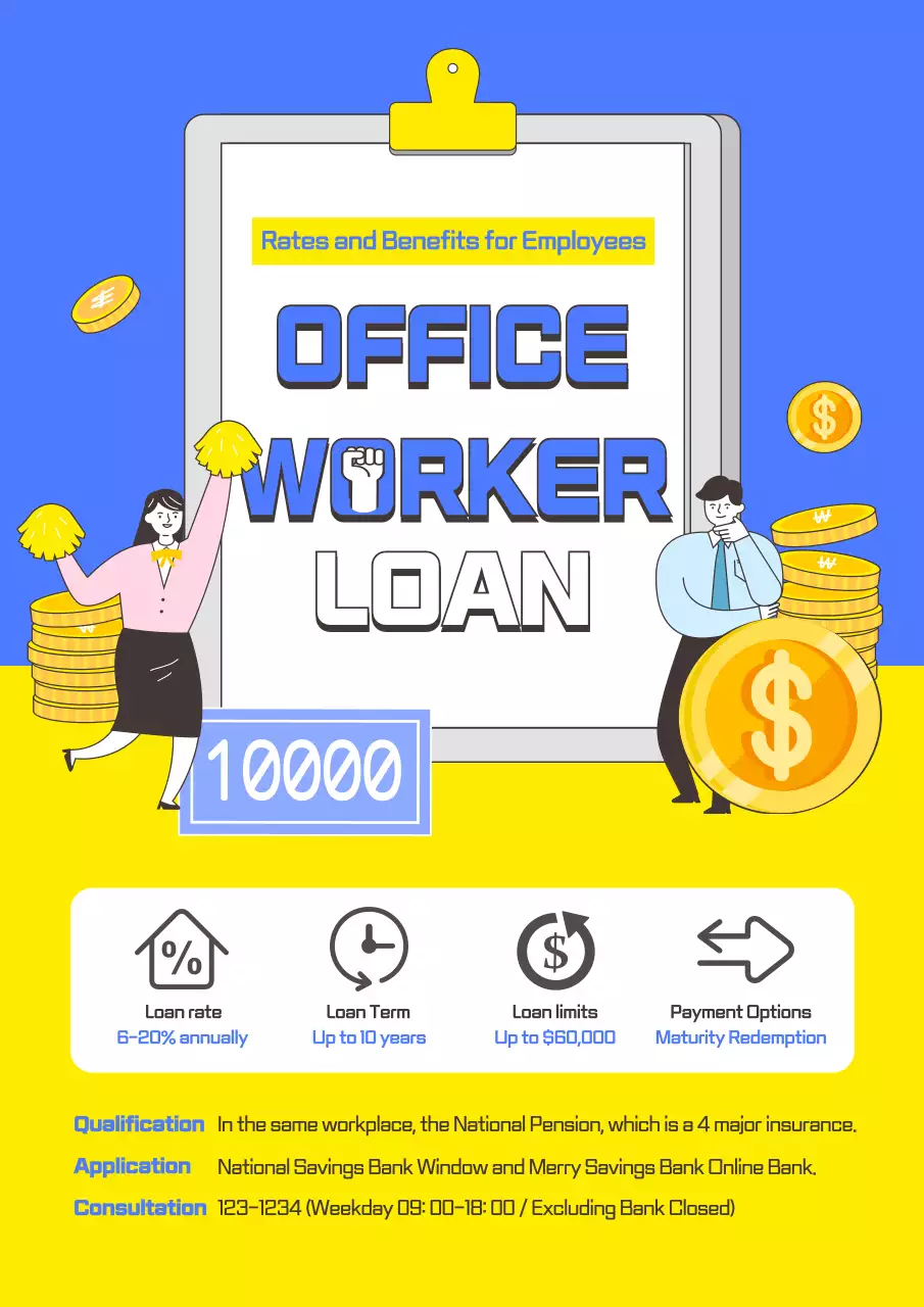 Blue Modern Loan Promotion Poster