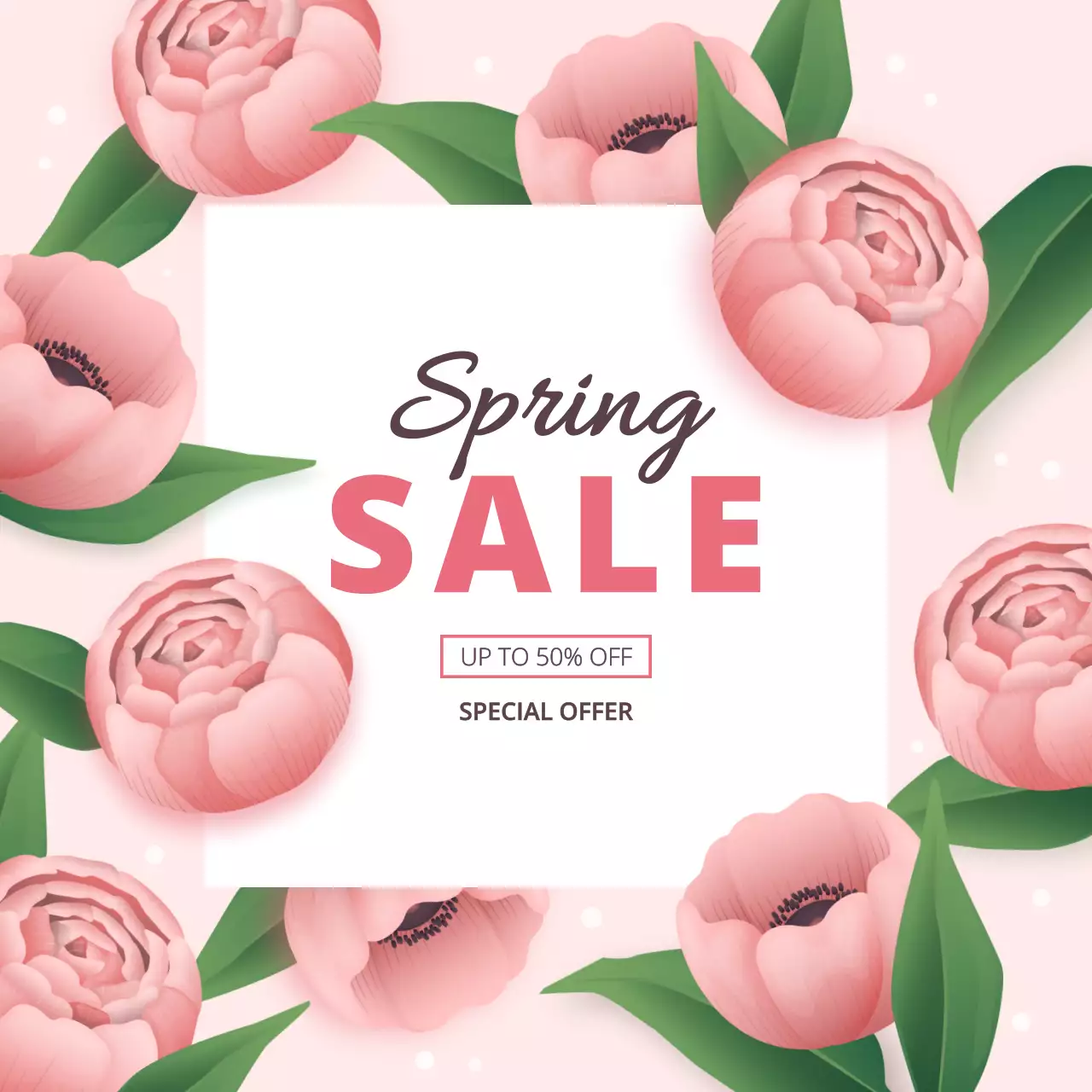 Postingan Instagram Promosi Penjualan Bunga Pink