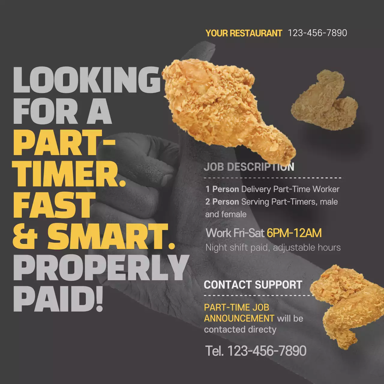 Grey Modern Job Announcement Instagram Post