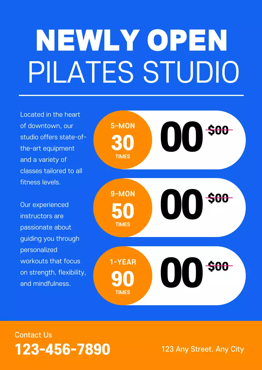 A pink and blue, neatly organized Pilates school open for business.