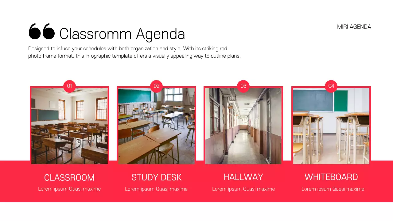 Red Simple Classroom Agenda Infographic