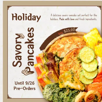Beige Traditional Pancakes Promotion Instagram Post