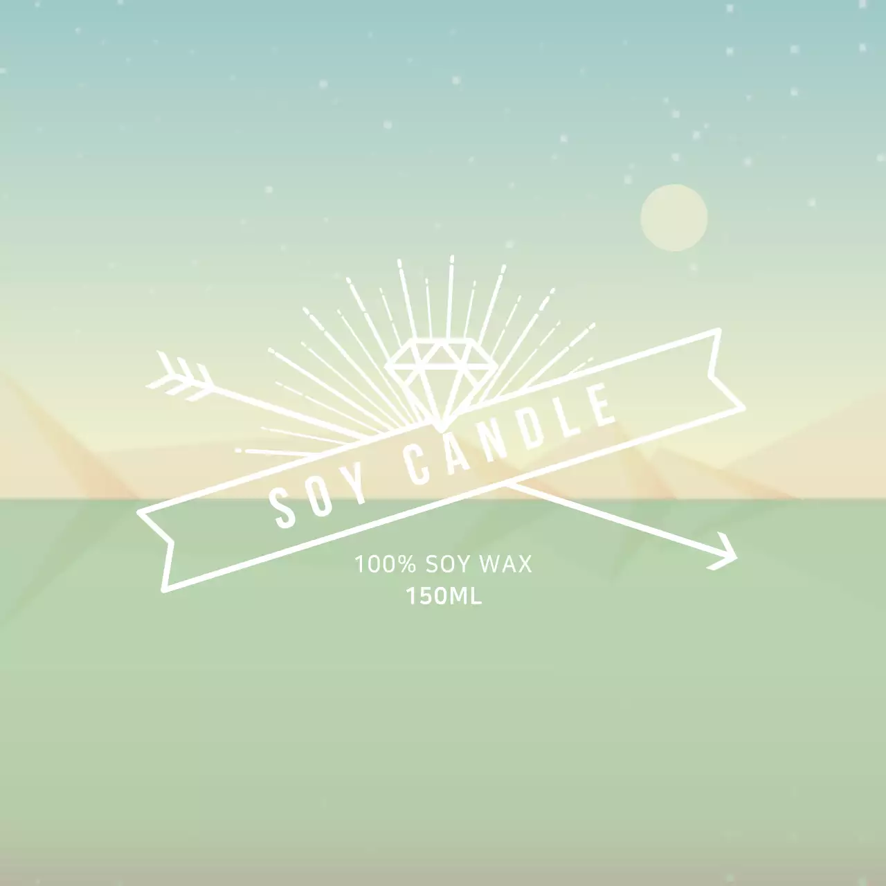 Banner de anúncio de vela minimalista pastel