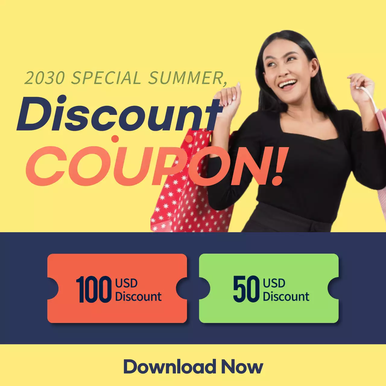 Yellow Trendy Discount Promotion Instagram Post