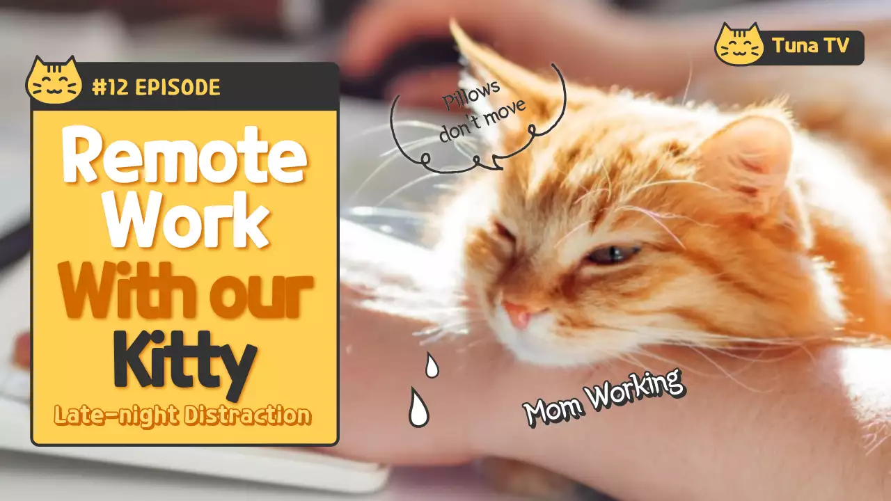 Orange Trendy Remote Work Vlog YouTube Thumbnail