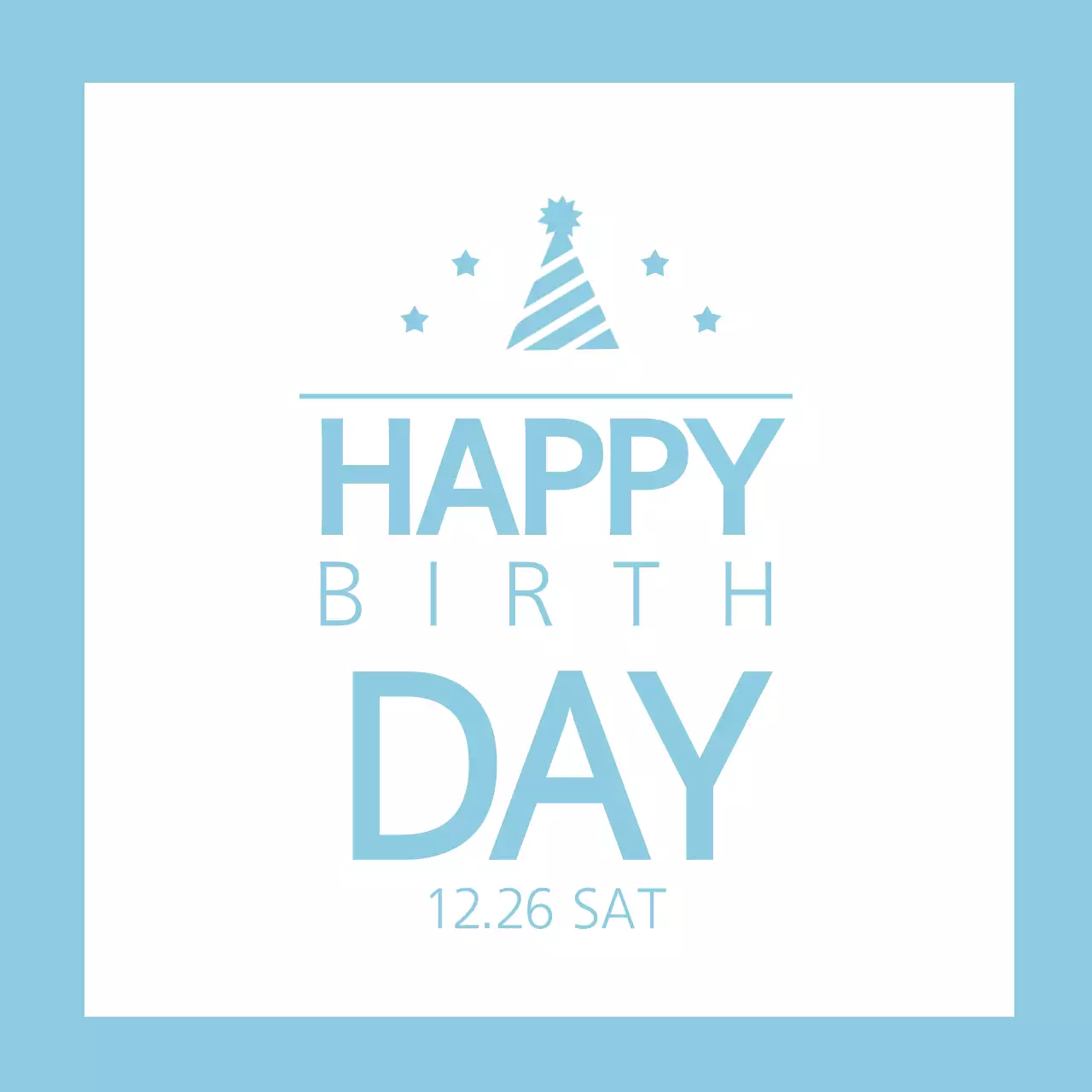 Biểu ngữ mời sinh nhật đơn giản màu xanh