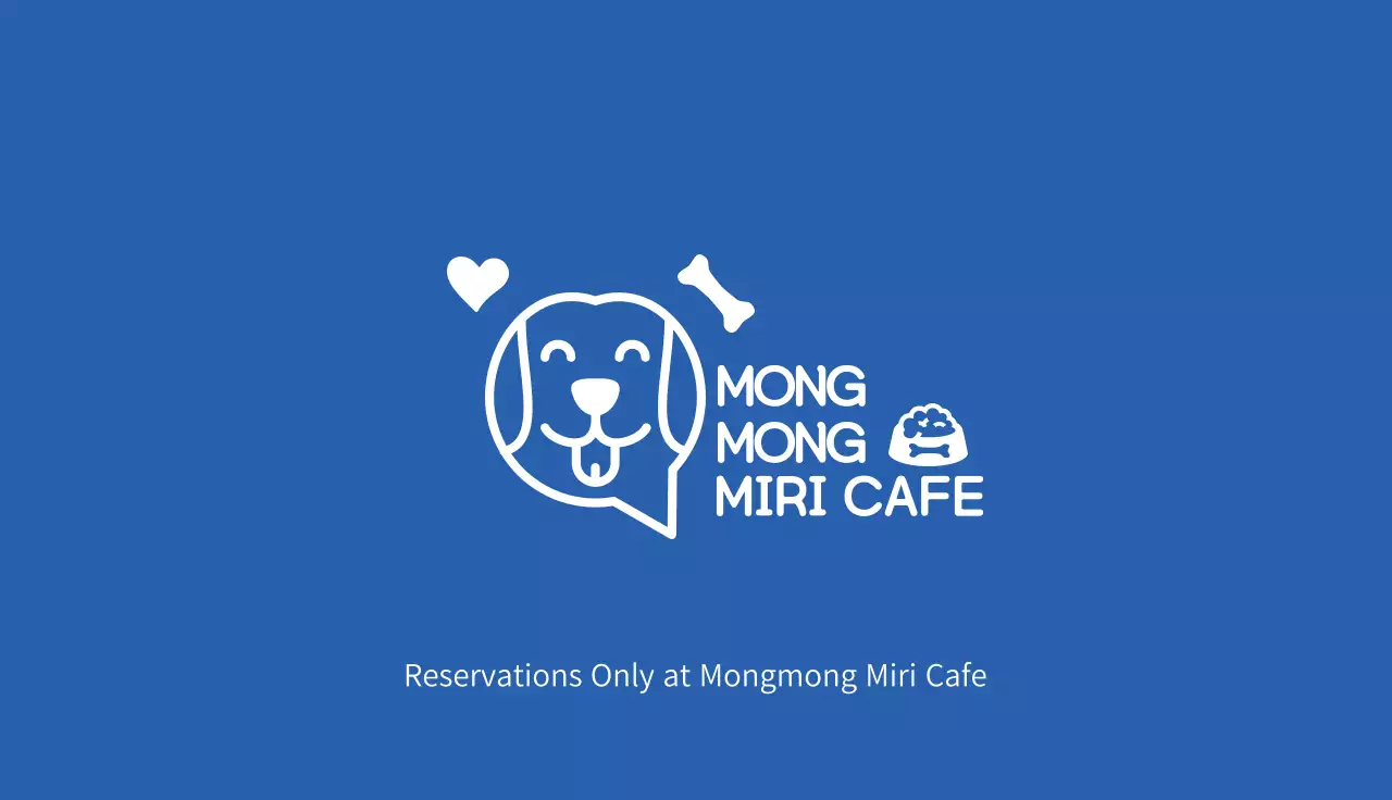 Blue illustration simple animal cafe