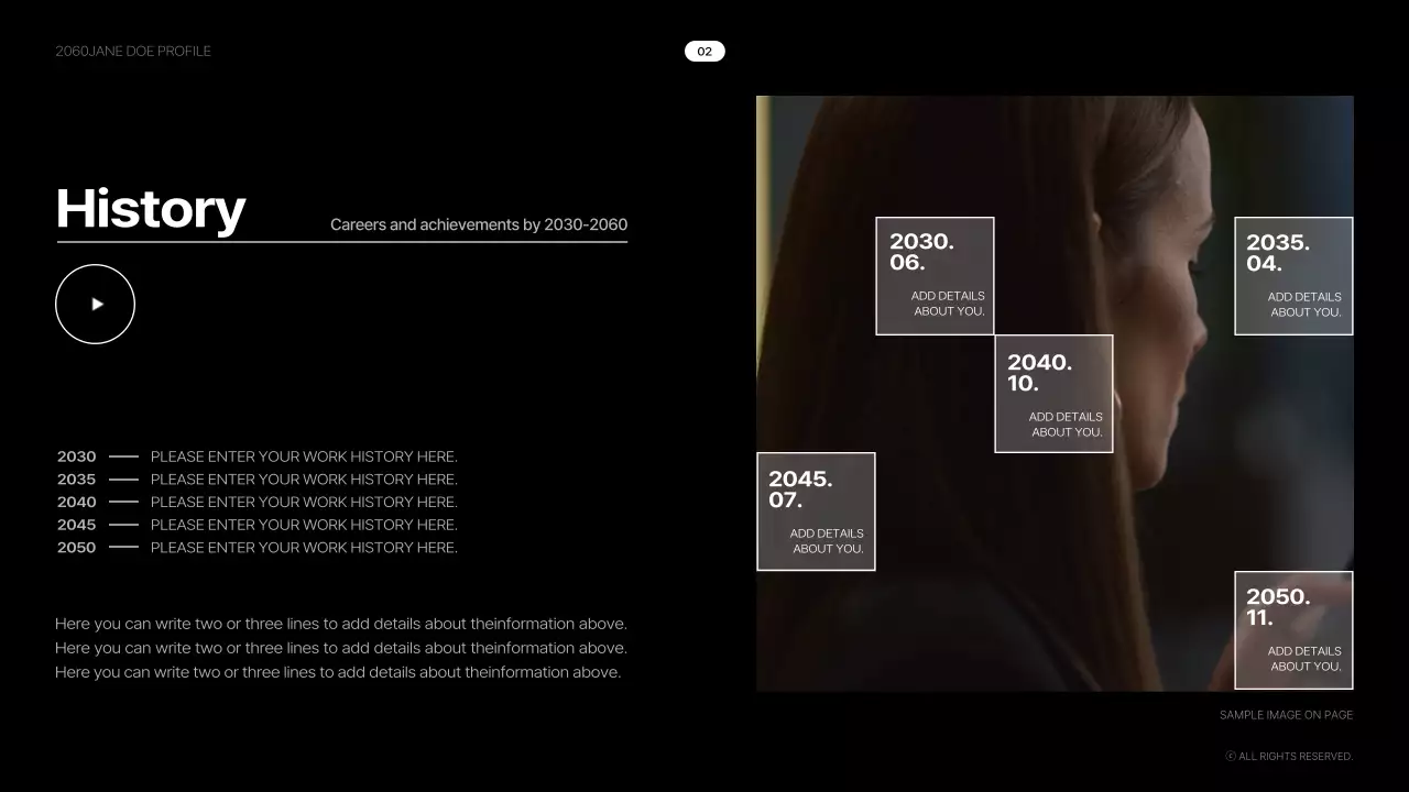 블랙 모던 여배우 포트폴리오 프레젠테이션