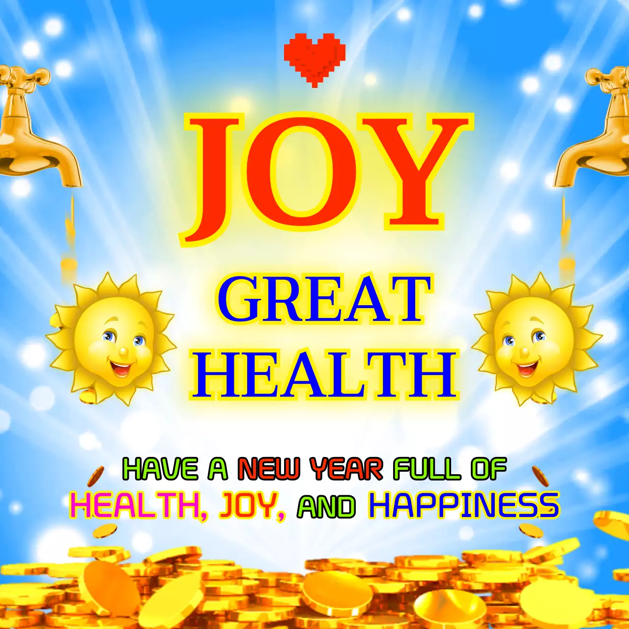 Blue Vibrant New Year's Card Social Media Post