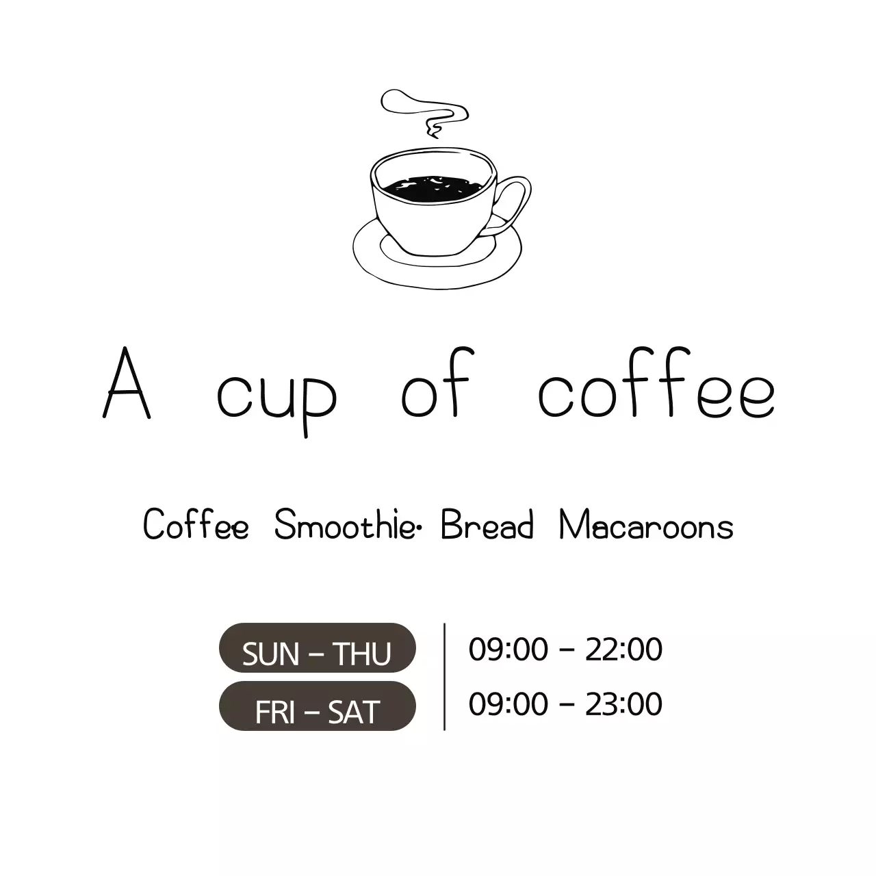 Spanduk Menu Kopi Putih Sederhana