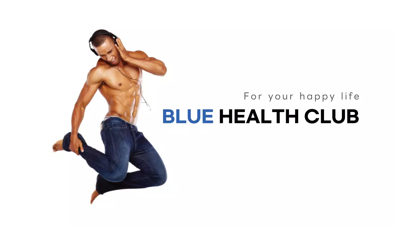 Blue Modern Health Club Promotion Business Card