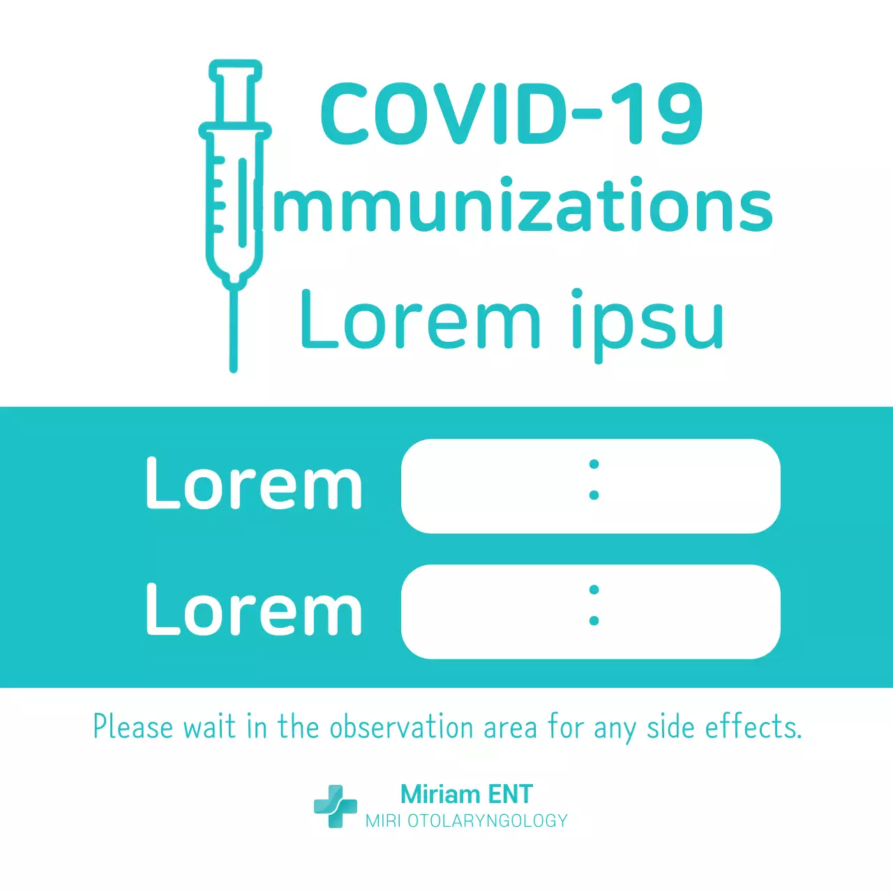 A clean, light blue and white coronavirus vaccination adverse event monitoring letter.