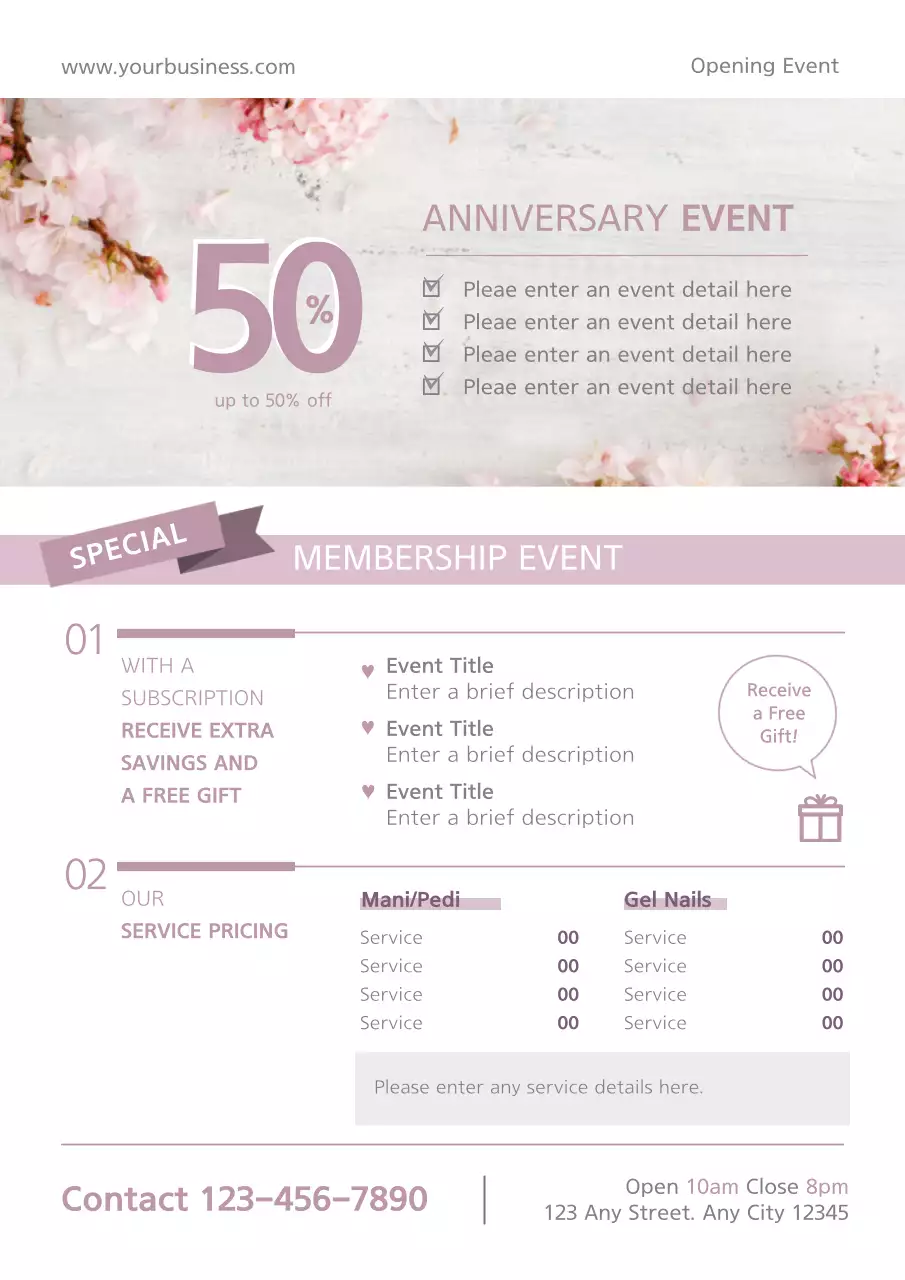 Pink Elegant Anniversary Promotion Poster