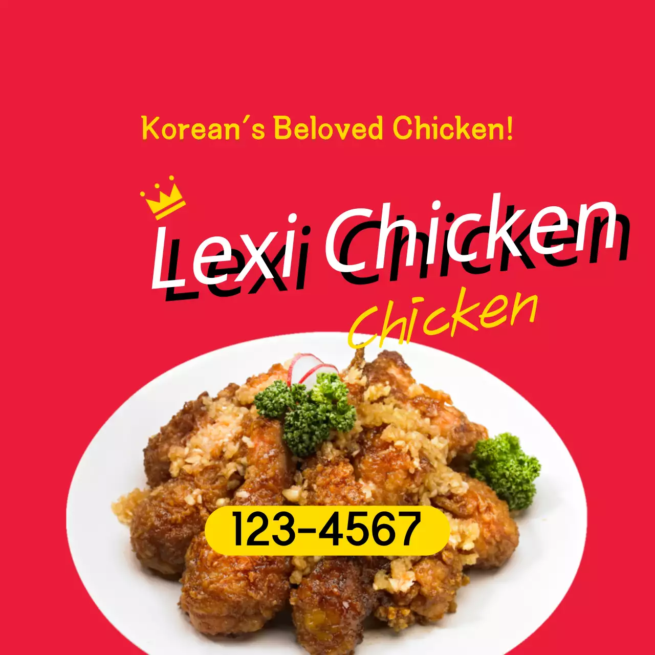Red Trendy Chicken Promotion Banner