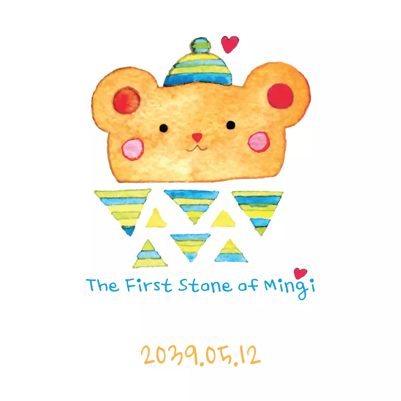 Biểu ngữ mời gấu dễ thương màu cam