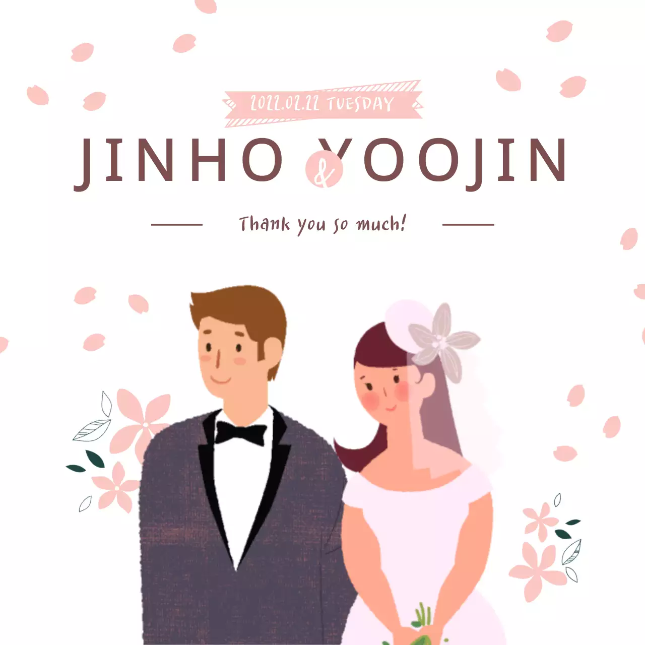 Banner thiệp mời đám cưới đơn giản màu hồng